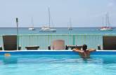 A piscina diretoria do nosso hotel em Pinney Beach, em Nevis - Caribe